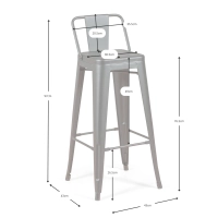 Industrial stool Metal Wide Bistro Matte - Industrial stools