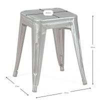 Taburete Metálico Bistro 45 cm | Estilo Industrial Apilable