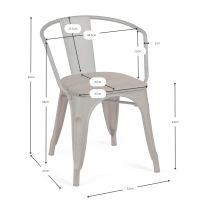Chaise Bistro Wood avec accoudoir