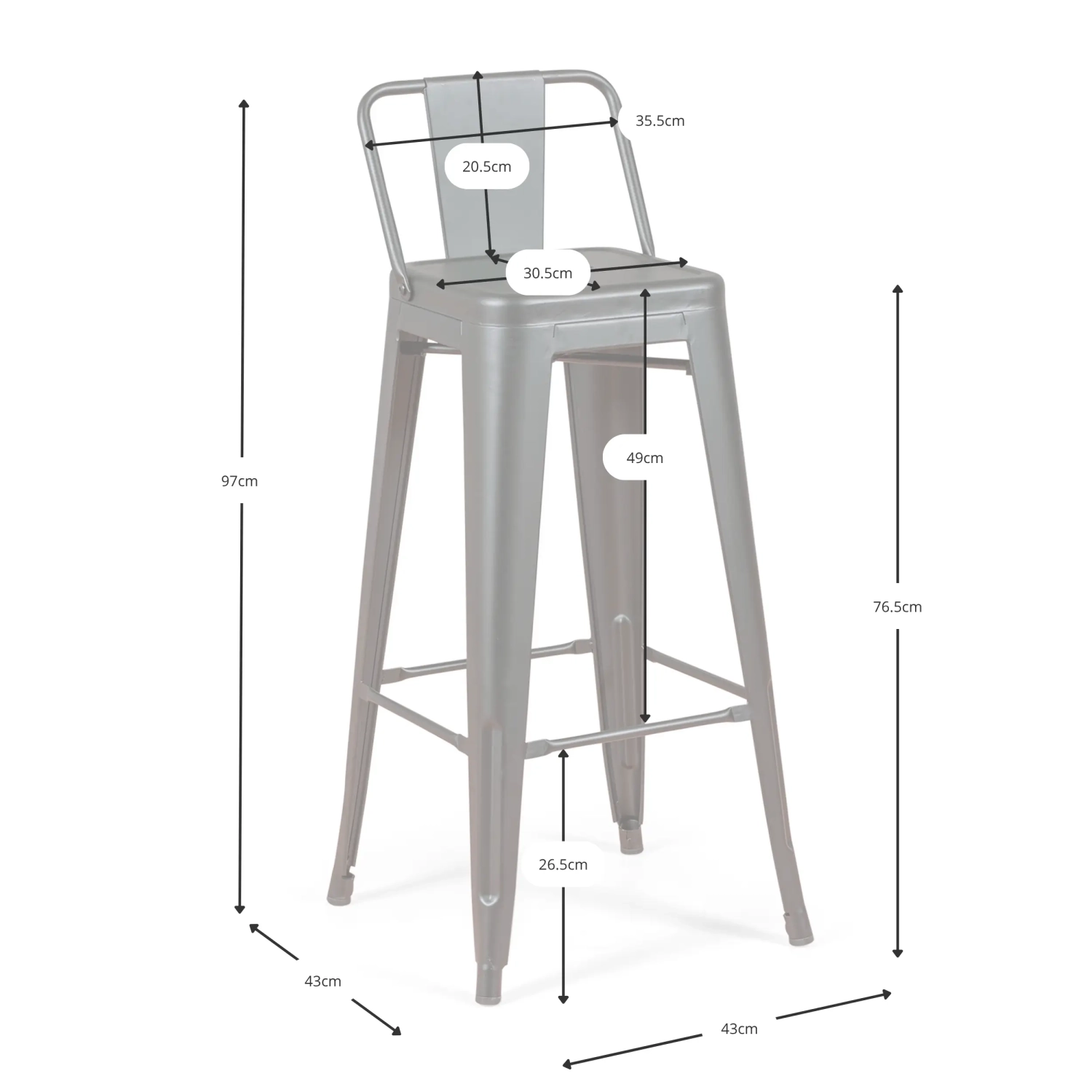 Taburet Bistro LB Wood Antique
