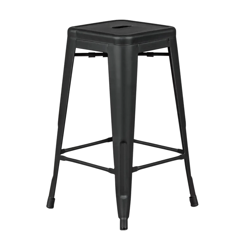 Hocker industriell Bistro 66 cm | Stahl stapelbar glänzend oder matt