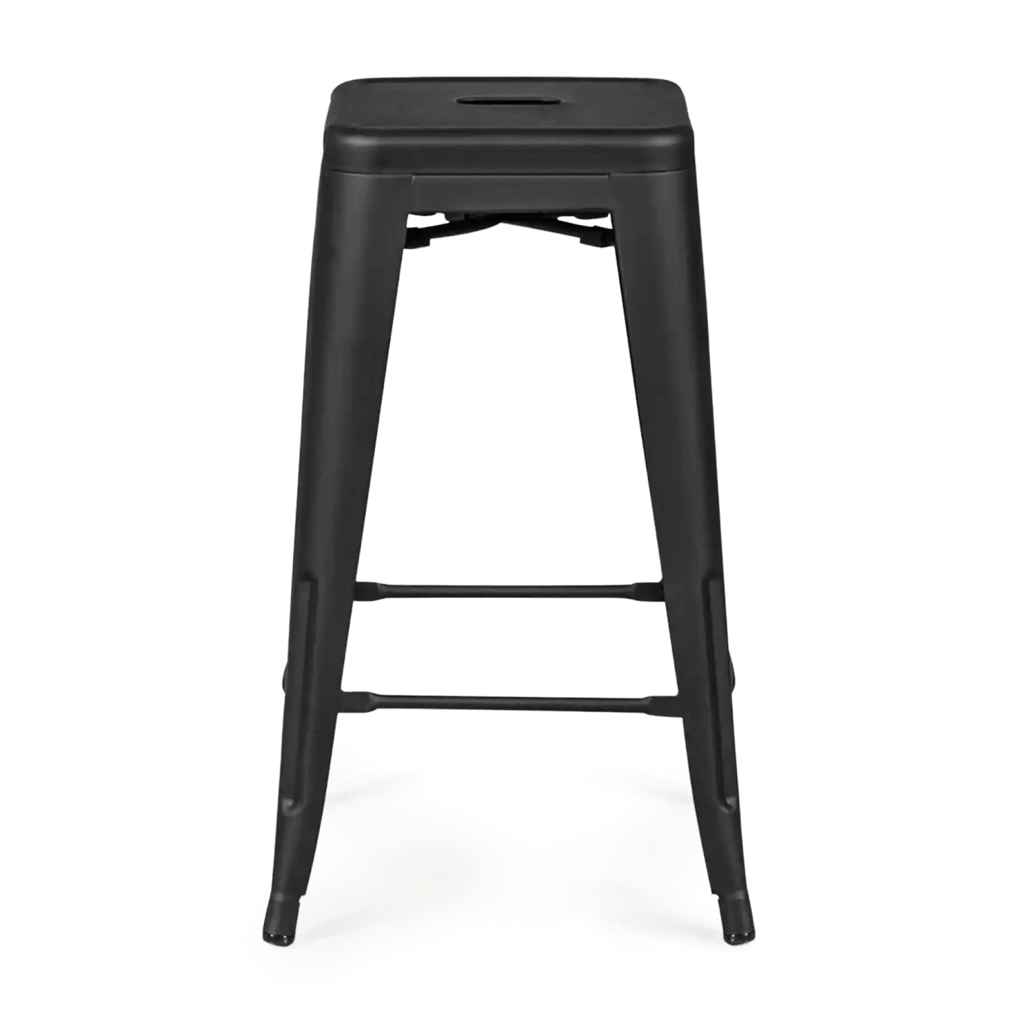 Tabouret industriel Bistro 66 cm | Acier empilable brillant ou mat