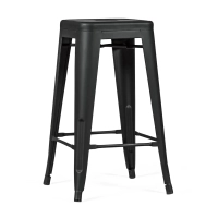 Sgabello Bistro industriale 66 cm | Acciaio impilabile lucido o opaco