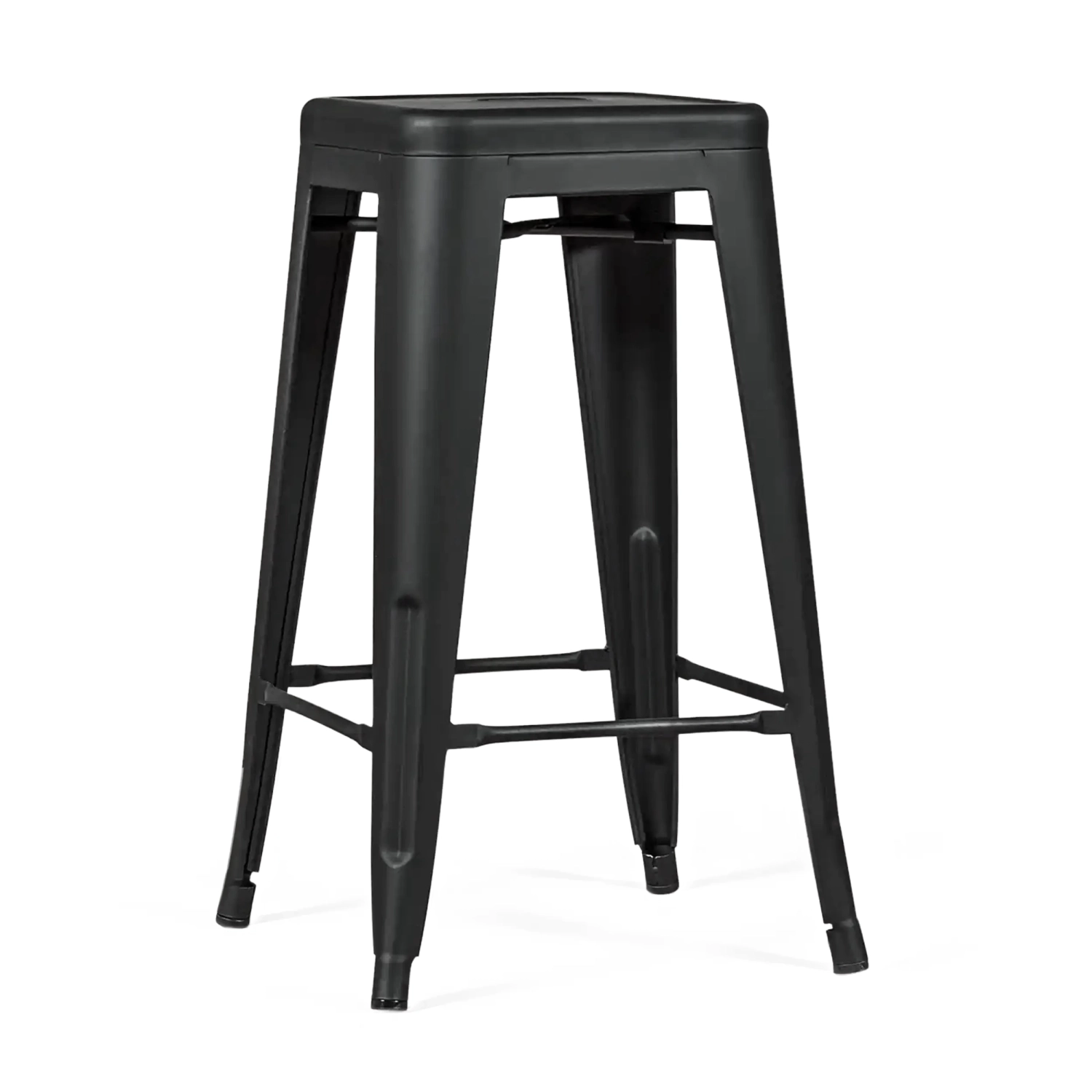 Tabouret industriel Bistro 66 cm | Acier empilable brillant ou mat