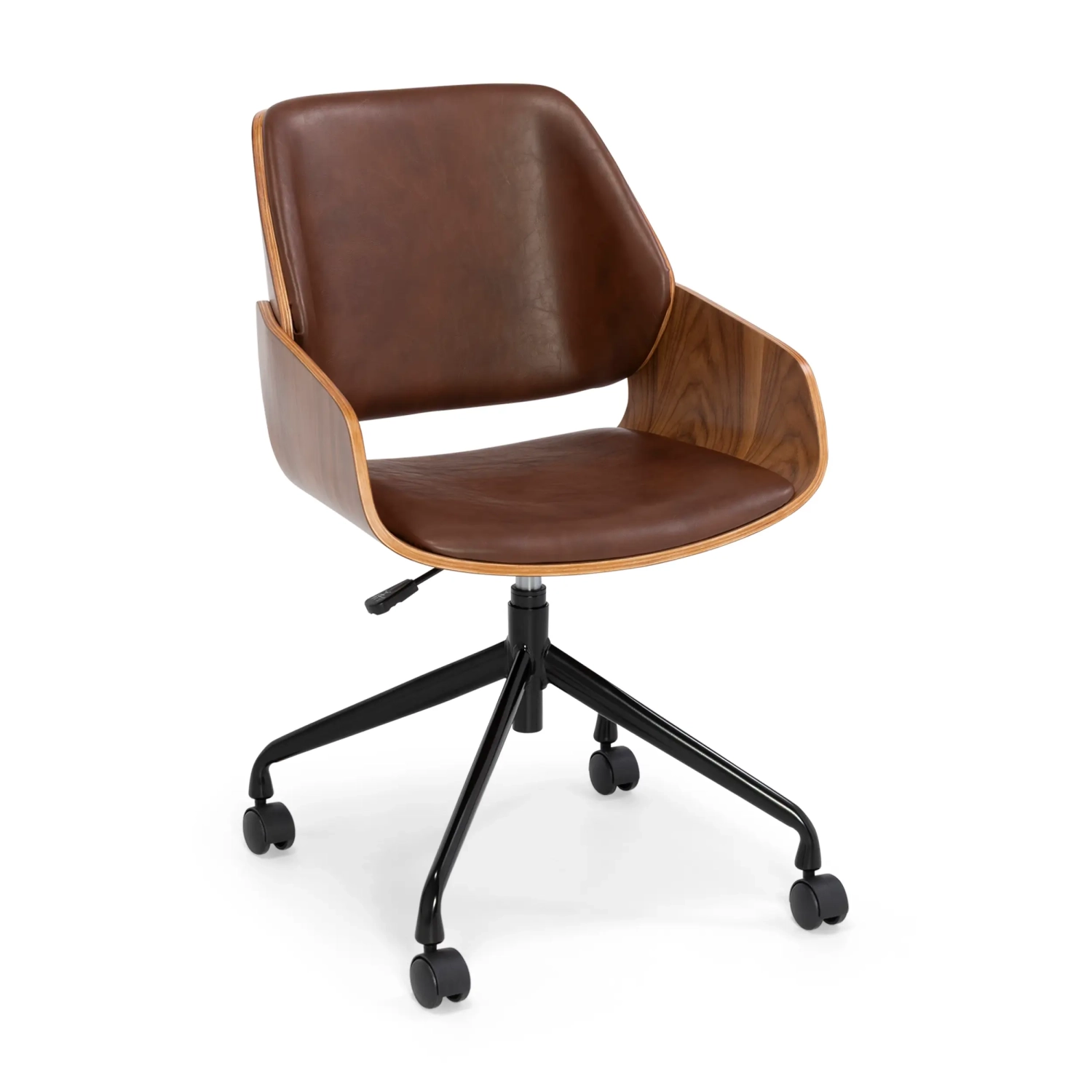 Kancelářská židle Cleveland v retro stylu z umělé kůže | Nastavitelný design ve vintage stylu