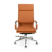 Studio-Bürostuhl mit hoher Rückenlehne | Ergonomischer Schreibtischstuhl aus Kunstleder