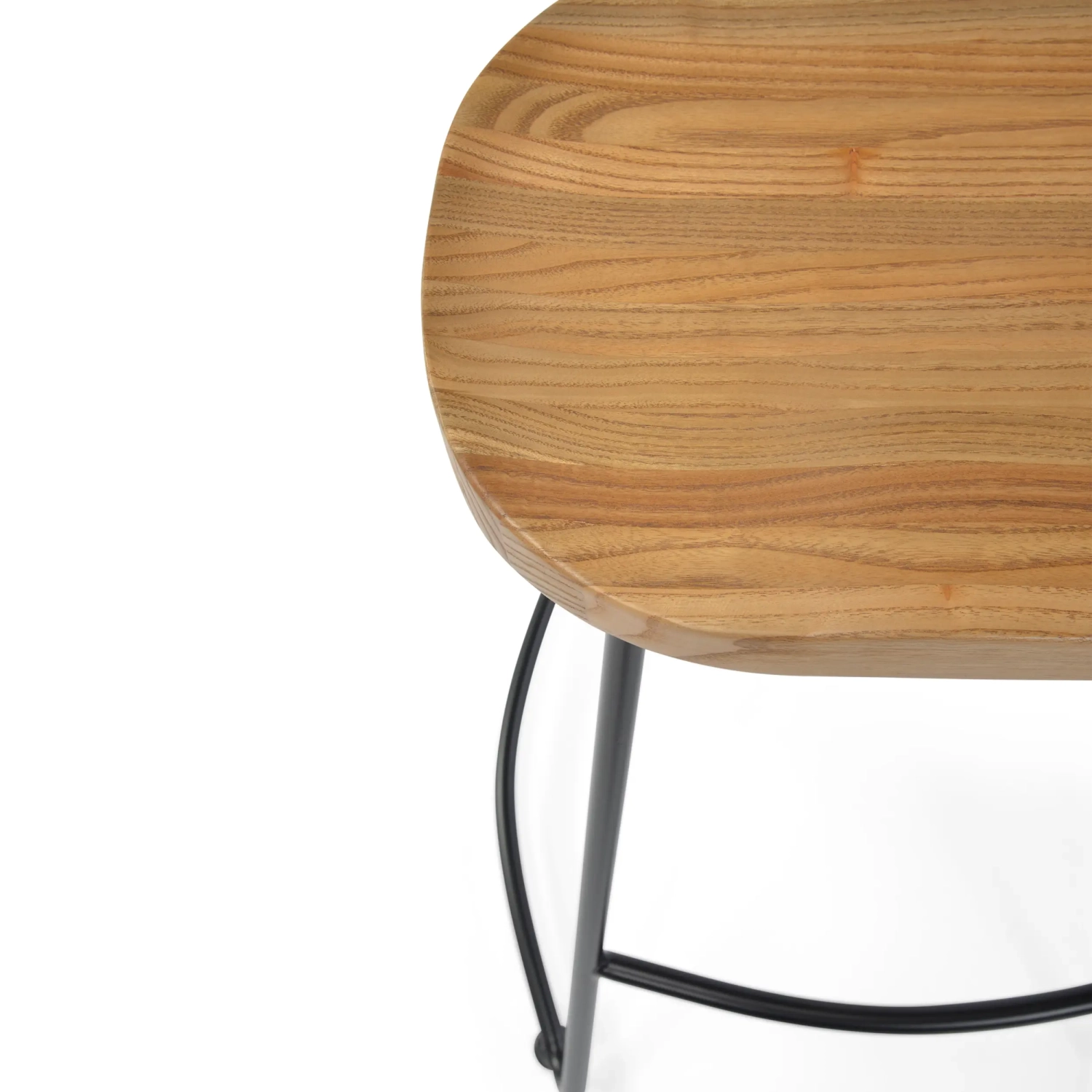 Portland industriële barkruk 66 cm | Massief iepenhout en staal