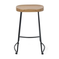 Portland industriële barkruk 66 cm | Massief iepenhout en staal