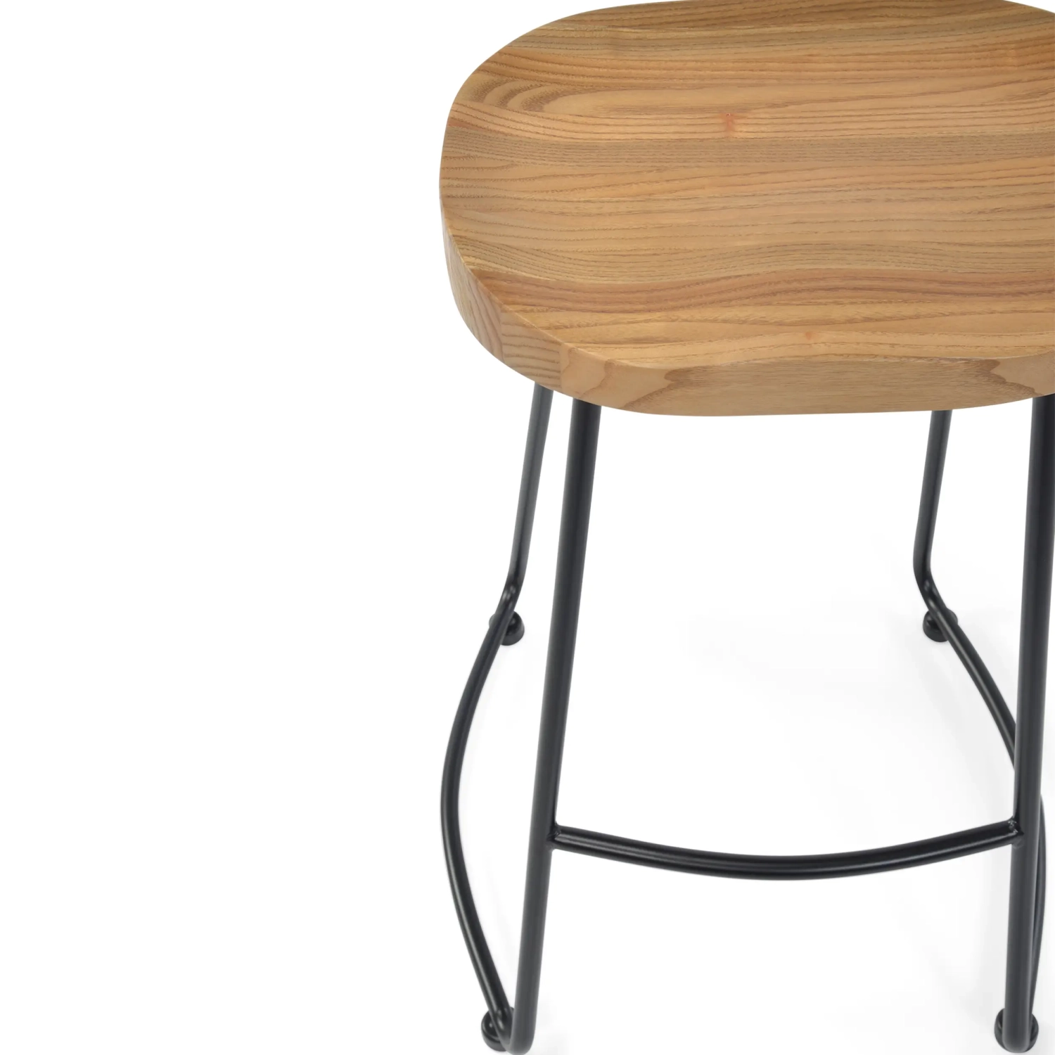 Portland Industrial Barhocker 66 cm | Massives Ulmenholz & Stahl