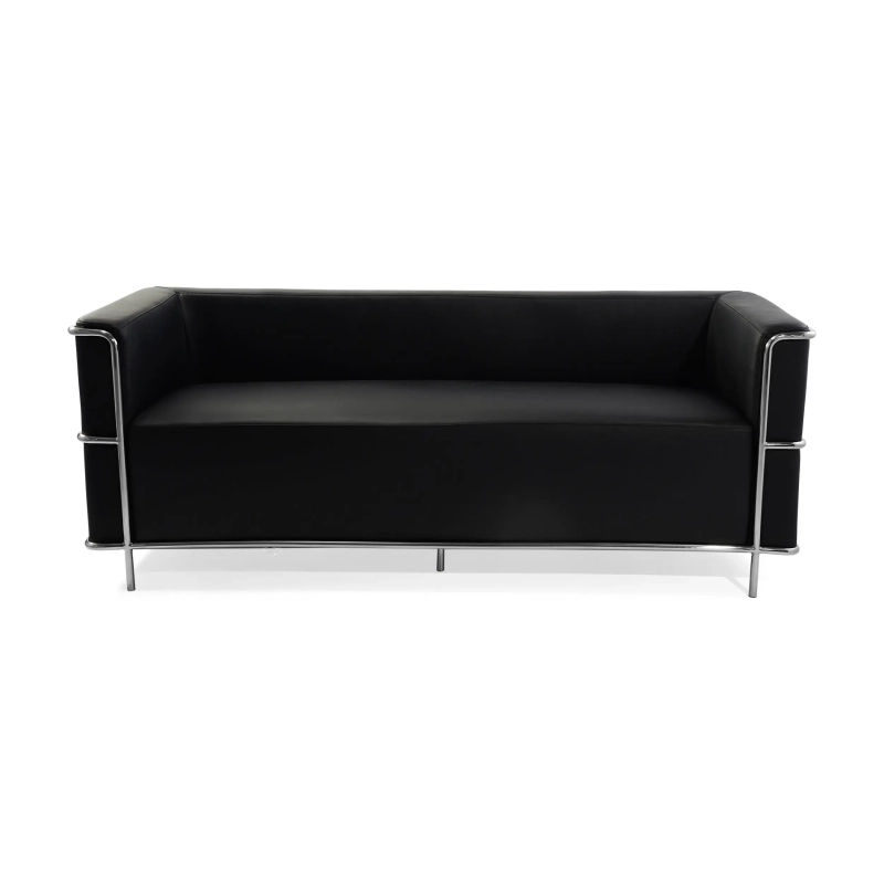 Torino 3-Sitzer-Sofa aus italienischem Leder | Gestell aus Edelstahl