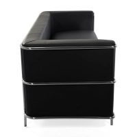 Włoska skórzana sofa trzyosobowa „Torino” | Stelaż ze stali nierdzewnej