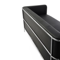 Włoska skórzana sofa trzyosobowa „Torino” | Stelaż ze stali nierdzewnej