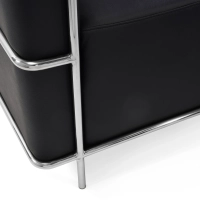 Włoska skórzana sofa dwuosobowa Torino | Stelaż ze stali nierdzewnej