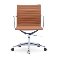 Task Executive lederen bureaustoel met lage rugleuning | Hoogwaardige bureaustoel