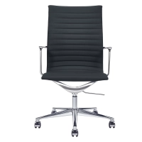 Krzesło biurowe Task Executive z wysokim oparciem, obite skórą | Ergonomiczne krzesło biurowe klasy premium