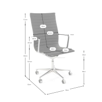 Task Executive Bürostuhl mit hoher Rückenlehne aus Leder | Hochwertiger ergonomischer Bürostuhl