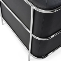 Torino fauteuil van Italiaans leer | Roestvrijstalen frame