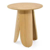 Stolik pomocniczy Pluto z drewna jesionowego w stylu skandynawskim, 50 cm | Okrągły stolik drewniany