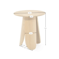 Pluto Beistelltisch aus skandinavischem Eschenholz, 50 cm | Runder Holztisch