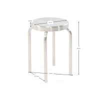 Delaware 45 cm låg pall i rostfritt stål | Modern designpall