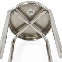Delaware 45 cm:n ruostumattomasta teräksestä valmistettu matala jakkara | Moderni design-jakkara
