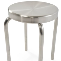 Delaware 45 cm låg pall i rostfritt stål | Modern designpall