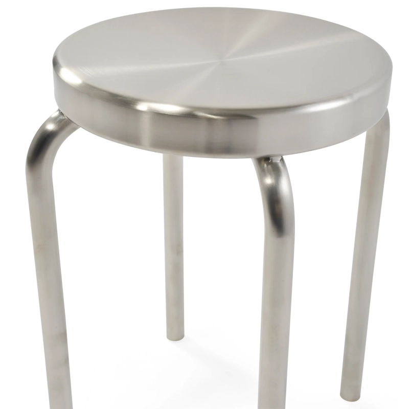 Delaware 45 cm Niedriger Hocker aus Edelstahl | Moderner Designer-Hocker
