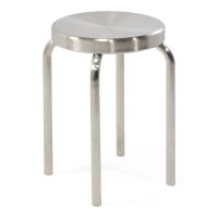 Delaware 45 cm låg pall i rostfritt stål | Modern designpall