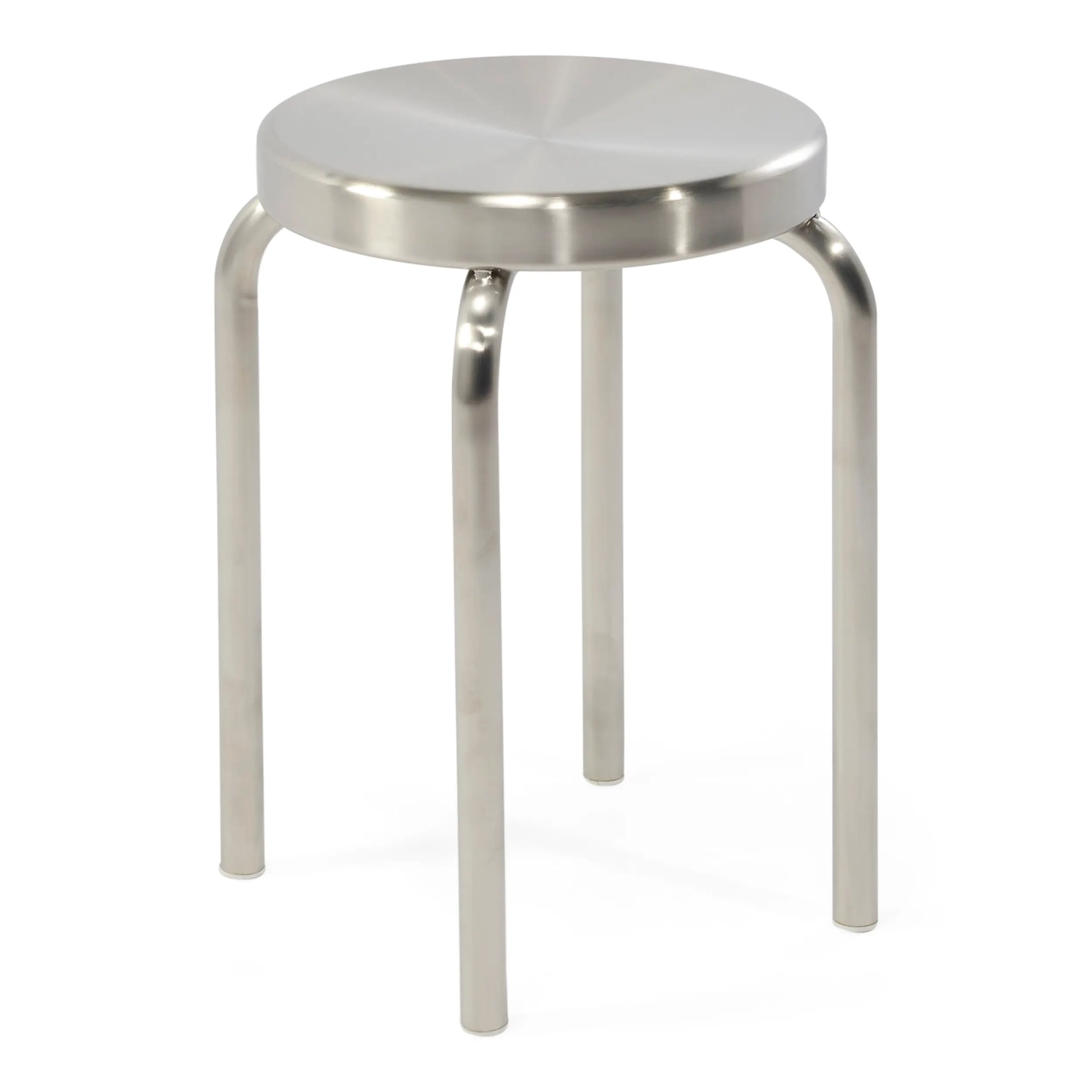 Delaware 45 cm låg pall i rostfritt stål | Modern designpall