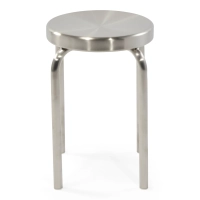 Delaware 45 cm låg pall i rostfritt stål | Modern designpall