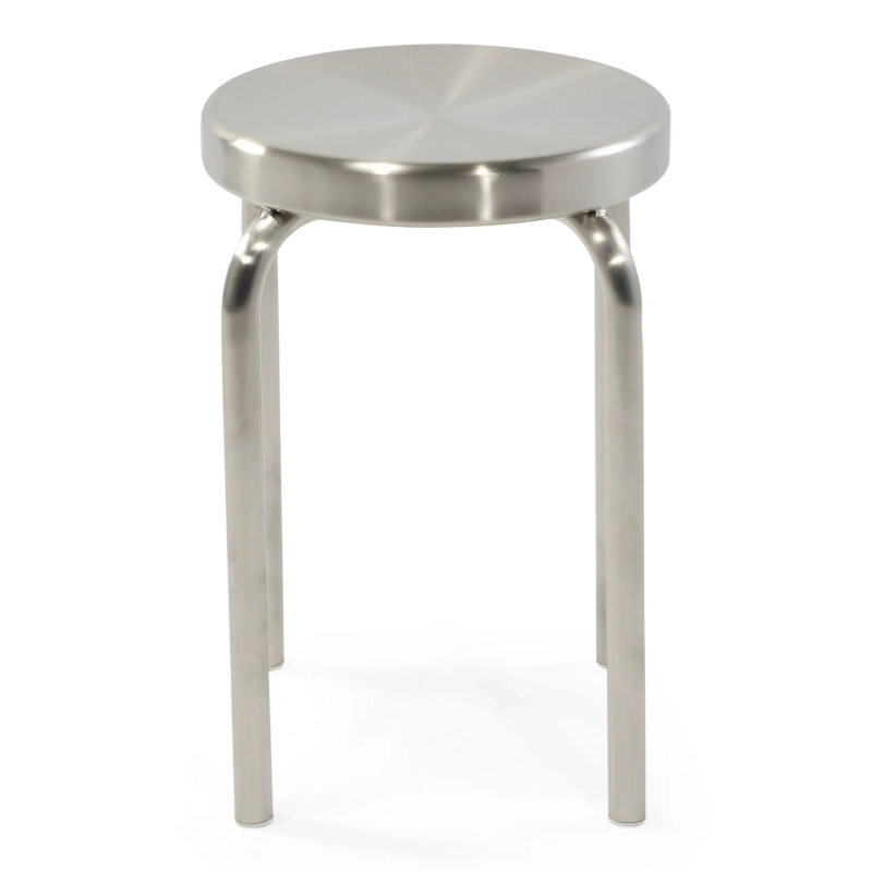 Delaware 45 cm Niedriger Hocker aus Edelstahl | Moderner Designer-Hocker