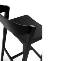 Soho Skandynawski stołek barowy 76 cm | Drewno dębowe lub orzechowe