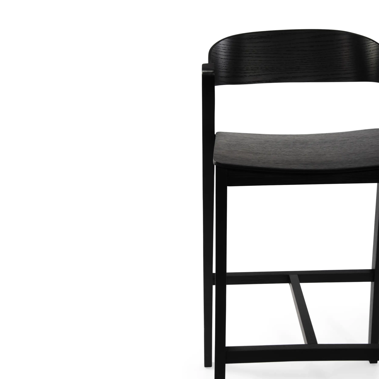 Soho Skandynawski stołek barowy 76 cm | Drewno dębowe lub orzechowe