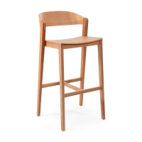 Soho Skandynawski stołek barowy 76 cm | Drewno dębowe lub orzechowe