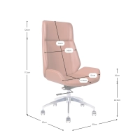 Nordic Colors bureaustoel met hoge rugleuning | Kunstleer en verchroomd onderstel