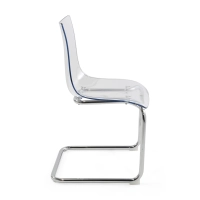 Dresden Transparent Designer-Stuhl | Polycarbonat und verchromter Stahl