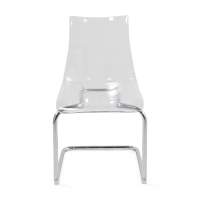 Dresden Transparent Designer-Stuhl | Polycarbonat und verchromter Stahl