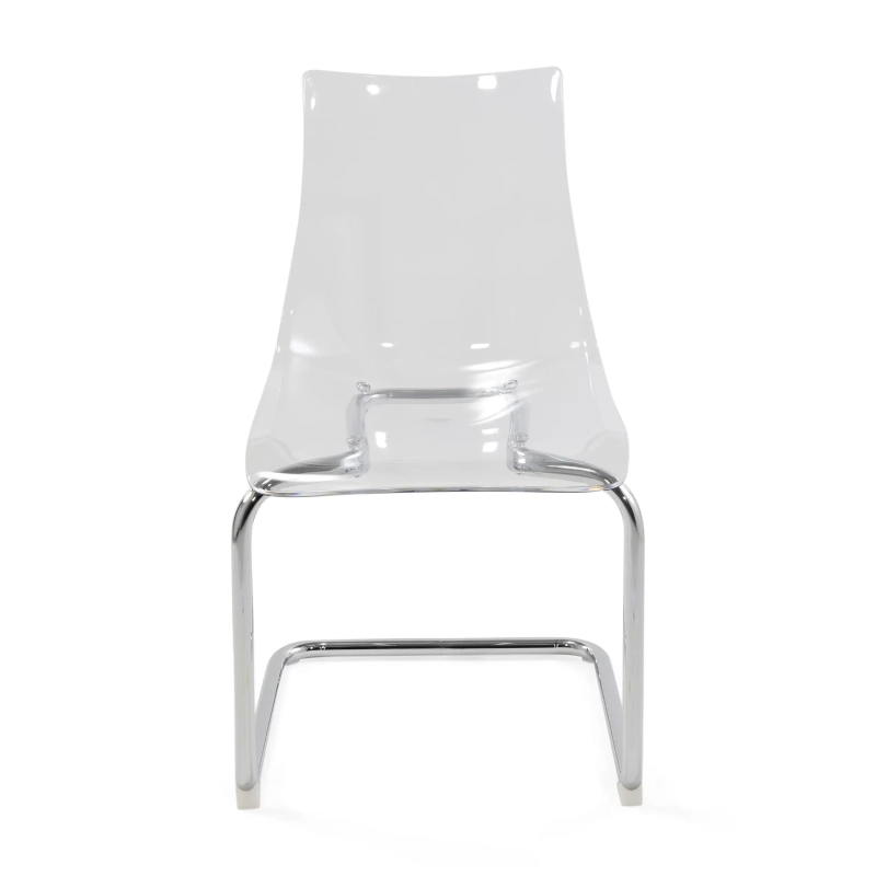 Dresden Transparent Designer-Stuhl | Polycarbonat und verchromter Stahl