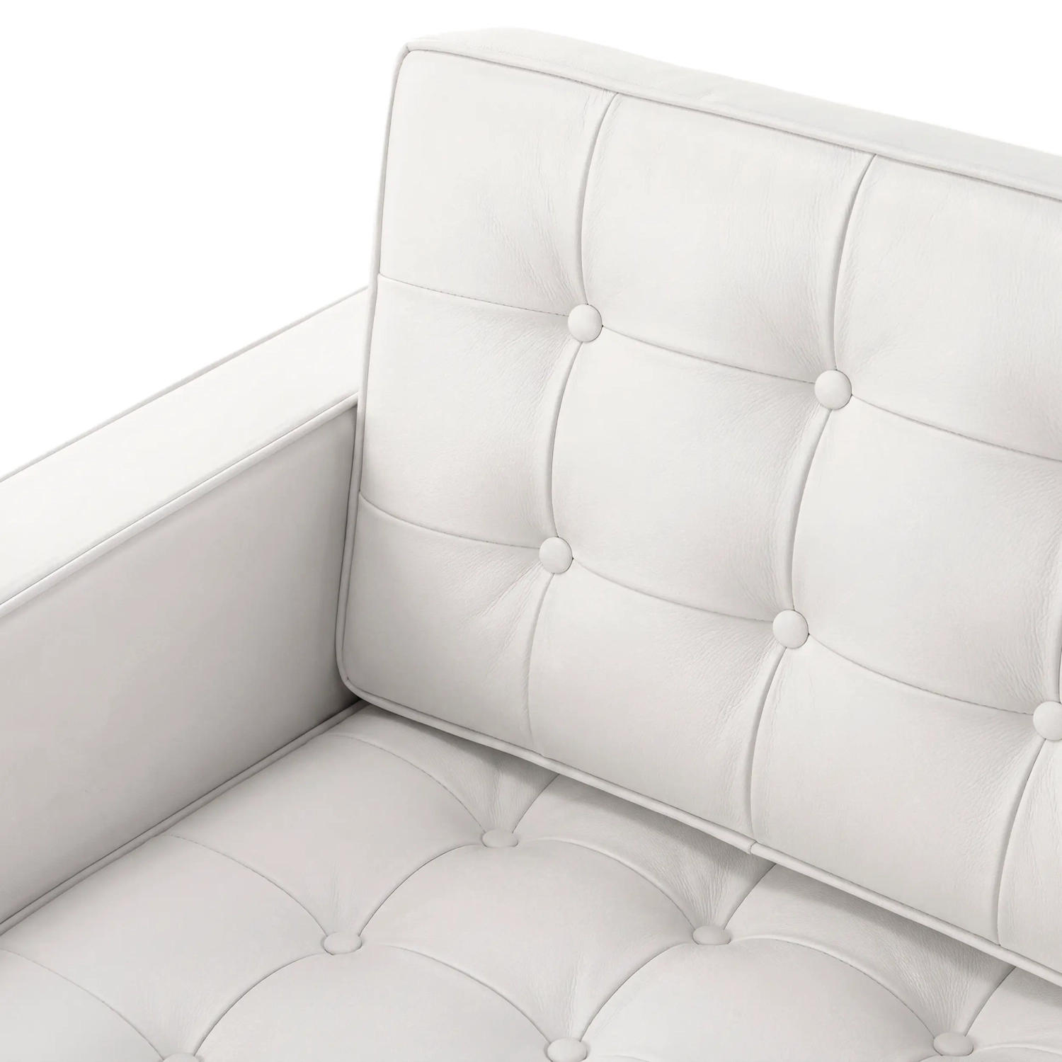 Venice Einsitzer-Sofa aus echtem Leder | Florence Knoll inspiriertes Design