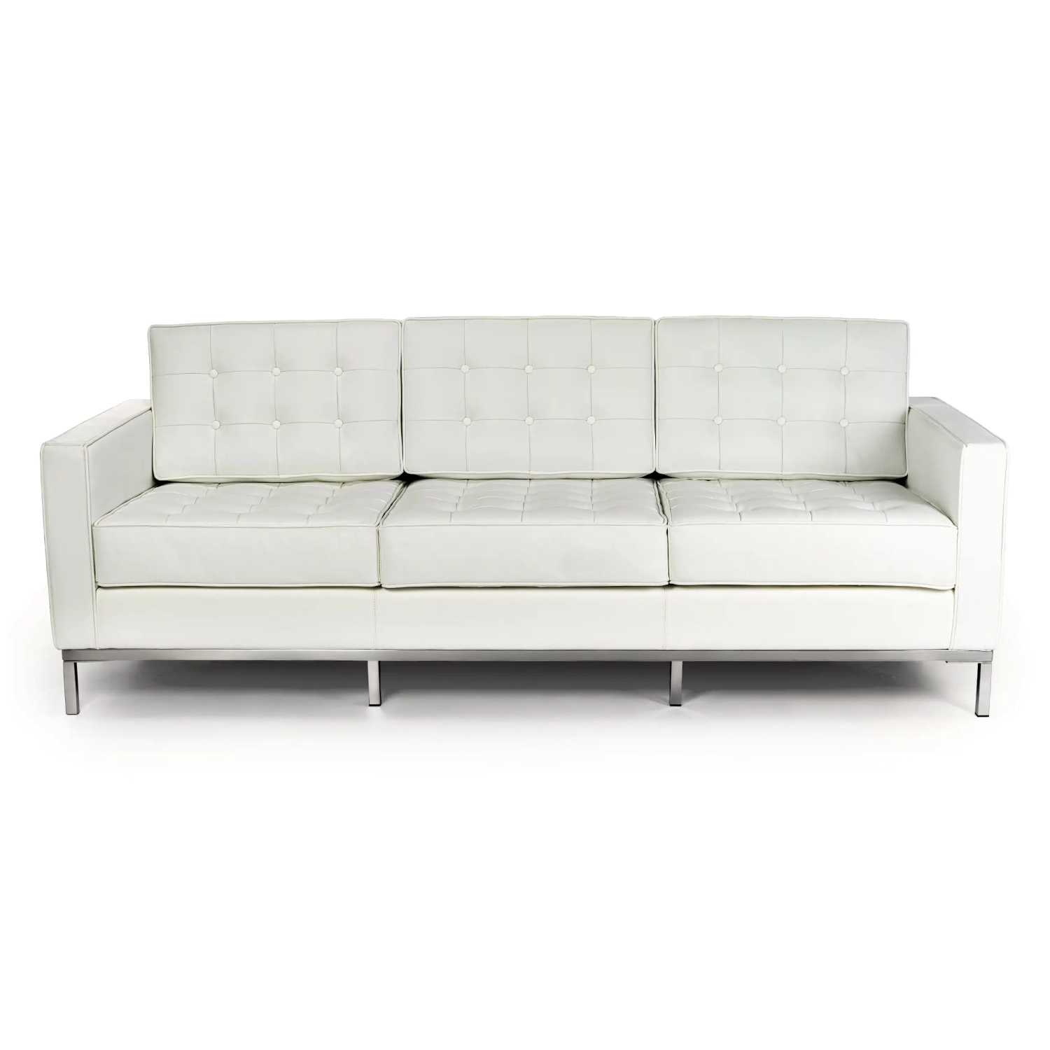 Venice sofa 3-osobowa z włoskiej skóry | Florence Wzornictwo inspirowane Knoll