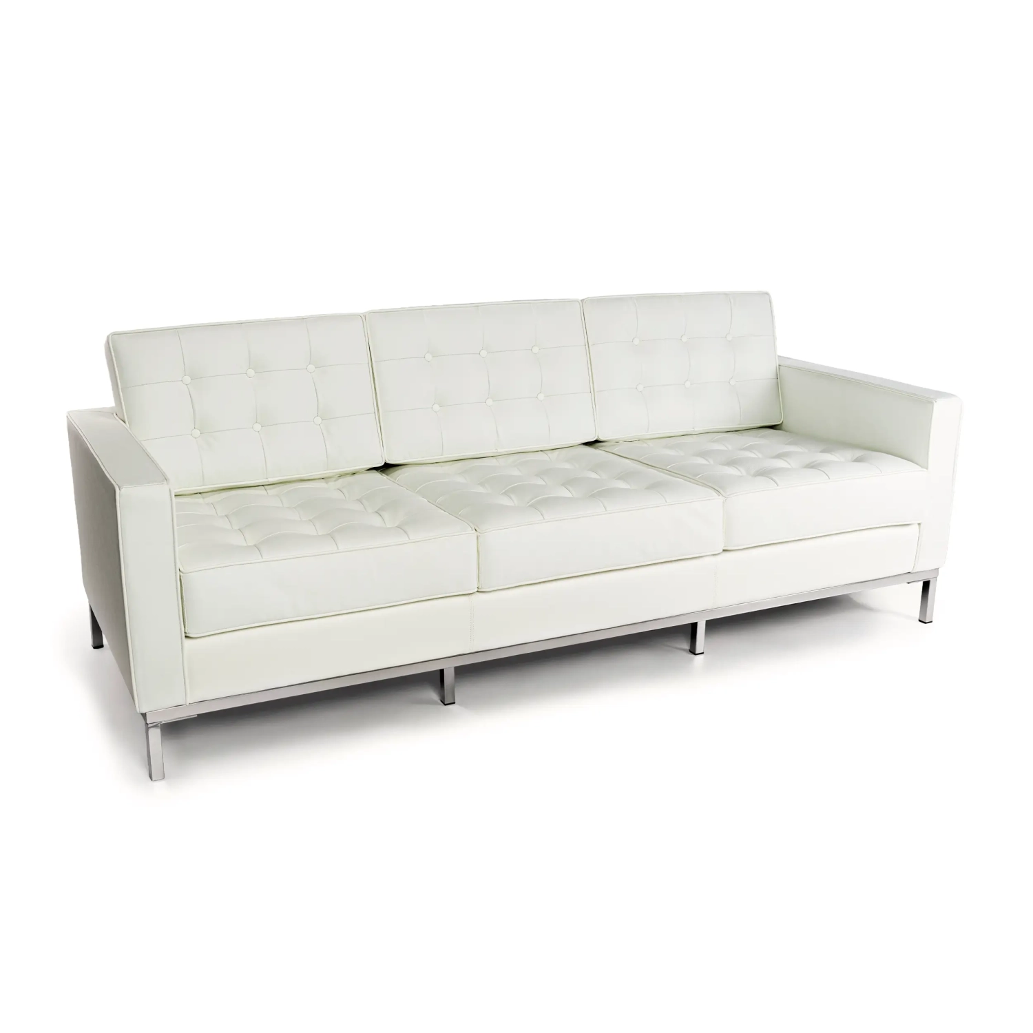 Venice sofa 3-osobowa z włoskiej skóry | Florence Wzornictwo inspirowane Knoll