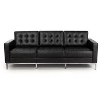 Venice sofa 3-osobowa z włoskiej skóry | Florence Wzornictwo inspirowane Knoll