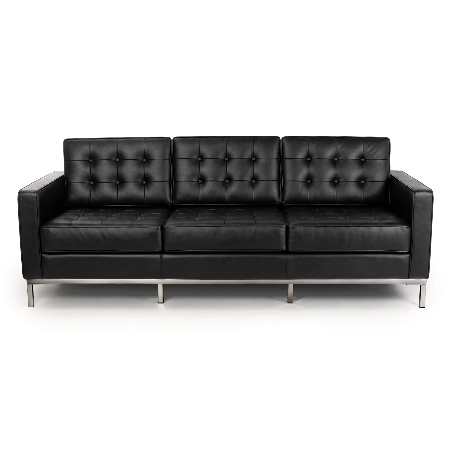 Venice sofa 3-osobowa z włoskiej skóry | Florence Wzornictwo inspirowane Knoll