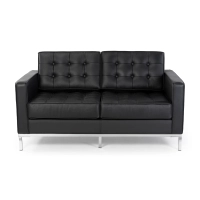 Venice 2-zitsbank in Italiaans leer | Florence Knoll geïnspireerd ontwerp