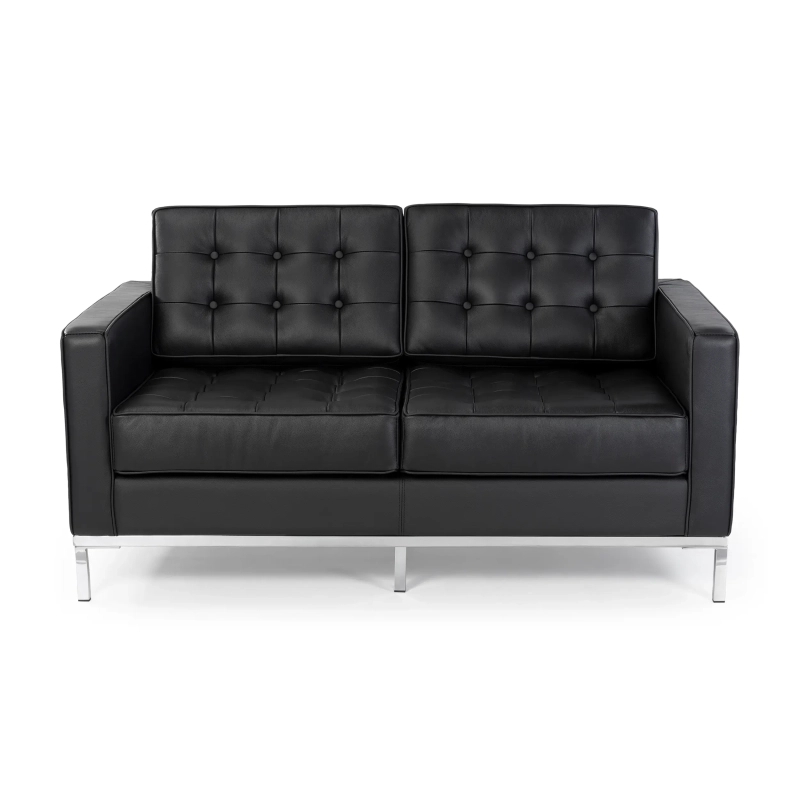Venice 2-zitsbank in Italiaans leer | Florence Knoll geïnspireerd ontwerp