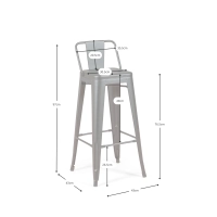 4er-Set „ Bistro “ Barhocker im Industrial-Stil, Höhe 76 cm – Mueble Design