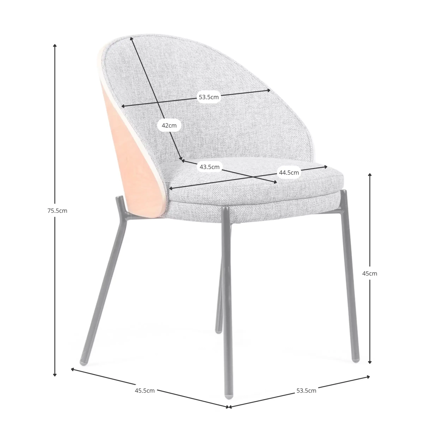 Nordic stoel Earth met katoenen kussen – Mobelarium