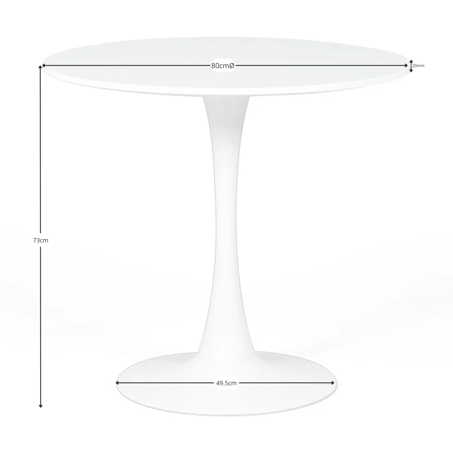 Tisch Tulip Strato 80 cm - Esstische furnmod