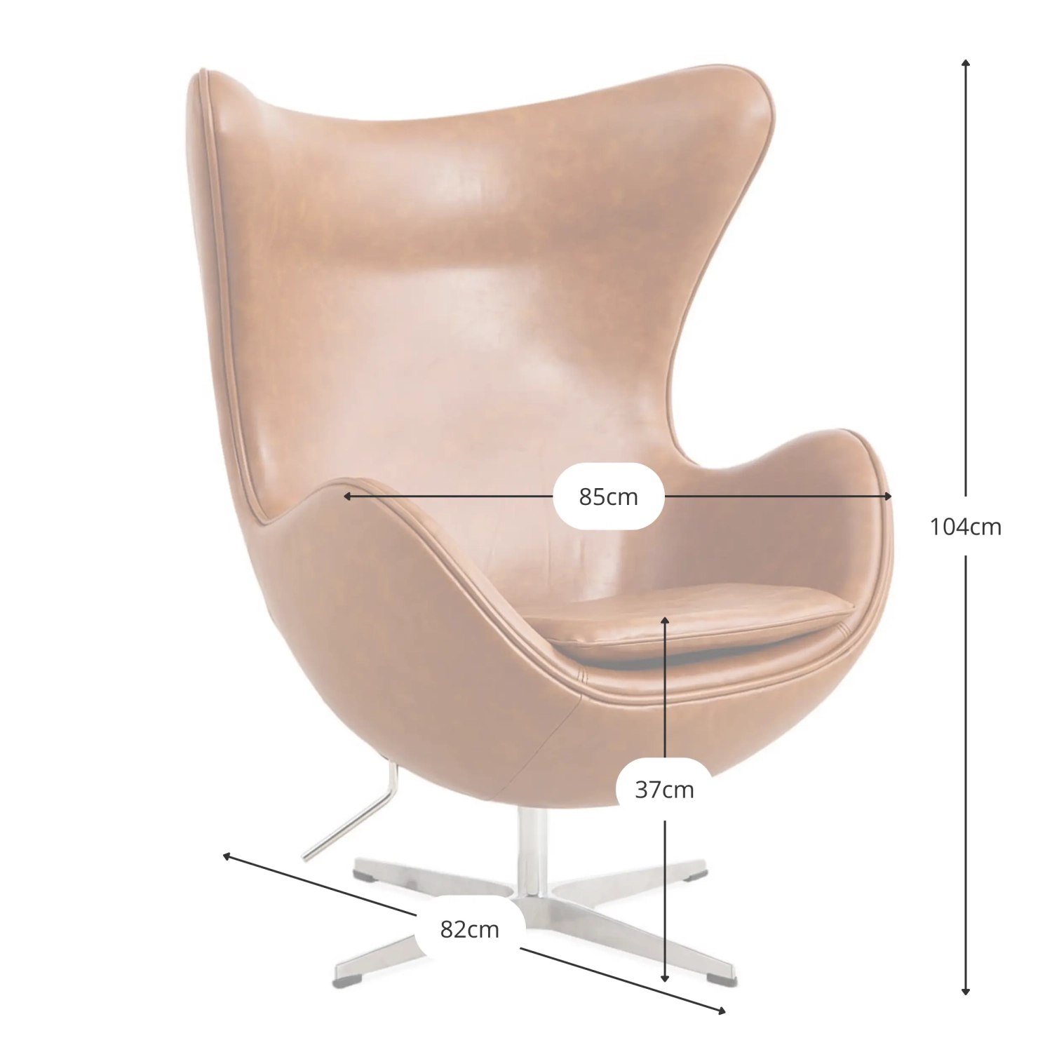 Inspiration Sessel Egg Chair aus Kunstleder - Ohrensessel - Mobelarium