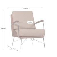 Industriële Daneu fauteuil bekleed met katoen-Houten fauteuil- pictogram mobiel